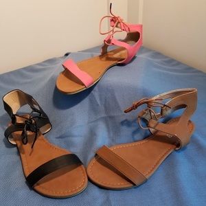Ladies ankle tie sandals